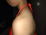 Oiled up Asian girl in bikini Aizawa Riina gets titfucked picture 19