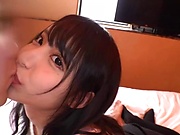 Elegant Japanese girl strips for cock in excellent POV