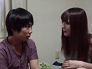 Light-minded Japanese MILF seduces a guy and begs for hardcore sex
