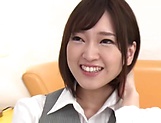 Lovable Japanese office chick spreads legs to get toyed and drilled