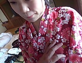 Glamorous Japanese milf in kimono Mochida Shiori gets licked and pounded