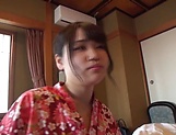 Girl in kimono pleases horny man with Japanese sex