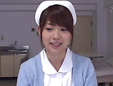 Kinky Japanese nurse in white stockings having sex with a patient picture 190