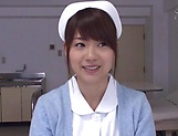 Kinky Japanese nurse in white stockings having sex with a patient picture 191