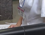 Japanese nurse is wearing sexy pantyhose