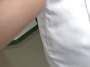 Japanese nurse is wearing sexy pantyhose