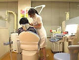 Japanese nurse Kiritani Nao giving a fantastic blowjob in a public place