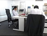 Super luscious Japanese office chick takes cum in mouth