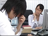 Sexy office lady gets intimate with the new guy 