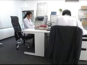 Super luscious Japanese office chick takes cum in mouth