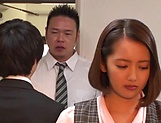 Sexy looking office woman Misaki Kanna fucked by her young colleague picture 13