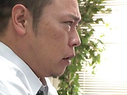 Cute office chick Misaki Kanna giving a perfect mouth job to a guy