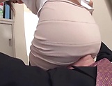Office lady gets fucked through her pantyhose