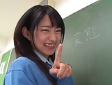 Luscious Japanese amateur schoolgirl Nagisa Mitsuki playing a solo picture 11