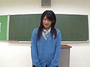 Luscious Japanese amateur schoolgirl Nagisa Mitsuki playing a solo