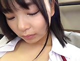 Charming Japanese teen babe Otone Mei playing a passionate solo picture 14