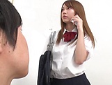 Cute Japanese schoolgirl hard fucked in class