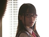 Crazy Japanese schoolgirl in glasses blows a pecker and fucks in pov picture 20