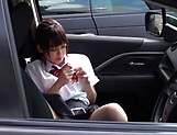 Stunning Japanese schoolgirl with round tits gets cum on face picture 11
