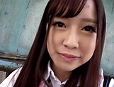 Hot Japanese schoolgirl puts a lot of dick to work her cunt picture 14