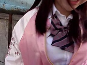 Hot Japanese schoolgirl puts a lot of dick to work her cunt