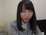 Petite Japanese schoolgirl gets her mouth and pink pussy poked picture 12