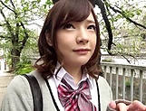 Japanese schoolgirl lands massive dick into her pusy
