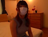 Busty Japanese MILF Hara Kanon takes off her mask and clothes to get banged picture 2