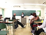 Amazing Japanese teacher Hachino Tsubasa blows a hard cock picture 2